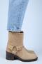 (Lukka) Women's Genuine Leather Biker Trock Sand Boots - 2