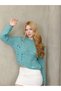Grody.T Women's Transitional Lace-Like Knit Knitwear Sweater, 100% Cotton Long Sleeve Crop Model Crew Neck - 7