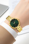 Steel Cord Steel Case Women's Wristwatch, Bracelet Gift Gold-Green Zmfer202 - 2