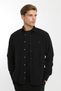 Collar Buttoned Snap Fastener Long Sleeve Velvet Men's Shirt - 7