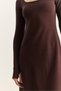 Women's Bitter Coffee Long Sleeve U-Neck Relaxed Dress 4080 60283861 - 6