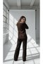Women's Knitwear Soft Oversized Crew Neck Ribbed Hair Braid Detailed Homy Sweater - 2