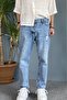 Light Blue Jeans with Ripped Detail - Denim Trousers - 2