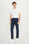 Men's Navy Blue Cotton Slim Fit Slim Fit Side Pocket Dobby Stretch Casual Trousers - 3