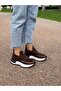Women's Brown High-Sole Casual Slip-On Orthopedic Sole Walking Shoes Sneaker - 6