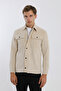 Double Pocket Flap Patterned Men's Coat with Snap Fasteners - 4