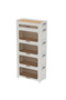 6 Layers Foldable Flip-Type Kitchen & Bathroom Cabinet with Wheels - 2