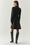 Regular Mini Woven Gray Dress with Elastic Waist and Floral Accessories - 4