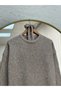Fionelle Handle Corded Fabric Belted Knitwear Dress-Kr5057 Stone - 3