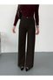 Women's Brown Front-Pocket Wide-Leg Jean High Waist Wide Leg Jeans - 4