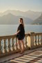 Lario V-Neck Layered Chiffon Black Sequined Mini Dress - 4
