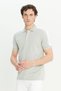 Men's Gray 100% Cotton Slim Fit Slim Fit Polo Neck T-Shirt