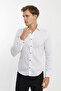 Long Sleeve Buttoned White Printed Koton Men Shirt - 7