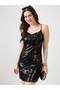 Black Sequin Mini Bodycon Dress