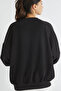 Women's Oversize Sweatshirt with Bear Print in Black – Crew Neck, 3 Thread Ribs - 5