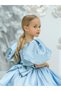 Girls Embellished Puff Sleeves Party Dress - 4
