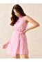 Pink Wrap Front Cotton Mini Dress - 3