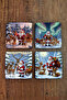 Natural Stone Coaster - Christmast New Year Printed 10X10Cm Ai Noel - Stone Coasters 527