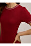 Maroon Ribbed Bodycon Mini Dress - 2