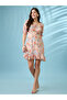 White Floral Printed Puff Sleeves Ruffle Hem Mini Dress - 6