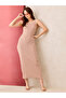 Brown Ribbed Stripe Maxi Dress - 6