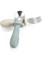 6 Pieces Baby Toddler Silicone Stainless Steel Utensils Silverware Spoon Fork BPA Free Anti-Choke Design - 4