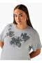 Regular Fit Cotton T-shirt with Floral Embellishment - 4