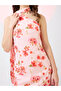 Pink Scarf Drape One Shoulder Floral Print Mini Dress - 4