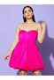 Sweetheart Bandeau Neck Balloon Hem Mini Dress