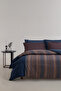 Kelt Saten King Size Duvet Cover Set - Navy Blue