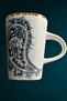 Valmora Embossed Pattern Ceramic Mug with Spoon 280 ml - 2