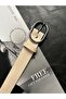 2-Piece Human Round Ring Pattern Women's Silver Buckle Belt Coat Belt Dress Belt Trouser Belt - 2