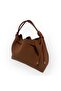 Suede Ruched Detail Puppy Bag Hand and Shoulder Bag - 4