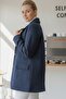 Italian Dark Blue Jacket Collar Long Sleeve Buttoned Allover Embroidered Quilted O Oversized Woven Jacket 78 70 - 4