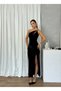 One Shoulder Slit Velvet Long Length Special Occasion Women Scarlet Dress