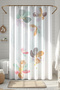Bathroom Curtain, Pastel Floral Rain Pattern Shower Curtain Bathtub Curtain with Ring Gift 175X200Cm Bp-70
