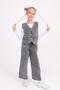 Girl's Vest and Wide Leg Pants Jeans Set - Anthracite - 2