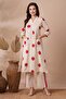 Polka Dot Printed A-Line Co-ord Set Off White | Indian Dress Ethnic Kurta Set for Women