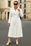 Women's Double-Breasted Casual Trend White Cashmere Coat - 4