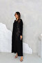 Premium Korean Black Nida Abaya with Bead Embellishment - 7