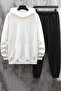 Unisex Hooded White Lightning Tracksuit Set - 2