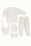 100% Cotton 5-Piece 3Heart Hospital Discharge Set – Baby Bodysuit Set, Hat, Bib, Gloves - 2