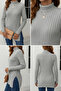 Mjn2016 Women's Turtleneck Fleece-Lined Ribbed Knit Side Slit Long Tunic - 5