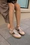 Cori̇a Women's Beige Green Ga Paneled Leather Lace-Up Sneaker - 6