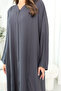 Premium Korean Grey Nida Abaya with Embellished Beads & Thread Work Design with Shaila - 7