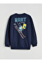 Navy Blue the Simpsons Printed Boy's Sweatshirt - 4