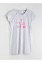 Crew Neck Printed Maternity Nightgown - 5