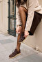 Solia Women's Brown Genuine Leather Suede Lace-Up Sneaker - 4
