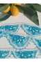 Turquoise Blue Needlepoint Handcrafted Towel Border 2 Pieces - 3