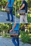 4047 Antiochia Genuine Leather Black Brown Shoulder Messenger School Water Resistant Waxed Canvas Laptop Bag - 8